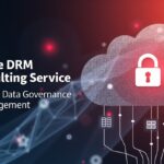 Oracle DRM consulting service logo featuring professional design elements and a focus on data management solutions.